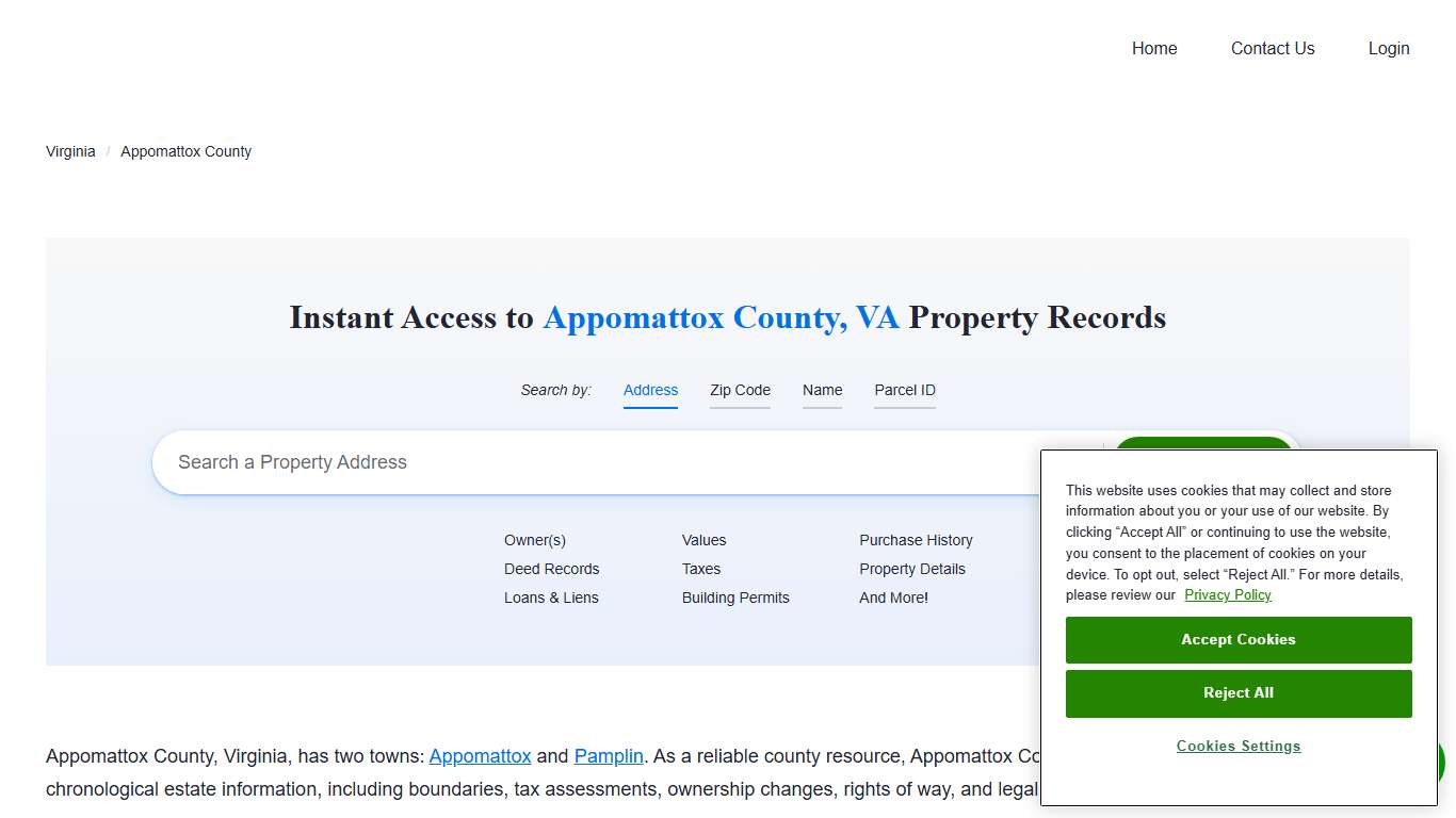 Appomattox County Property Records Owners, Deeds, Permits